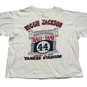 Vintage Reggie Jackson New York Yankees Hall Of Fame T Shirt (Size XL,